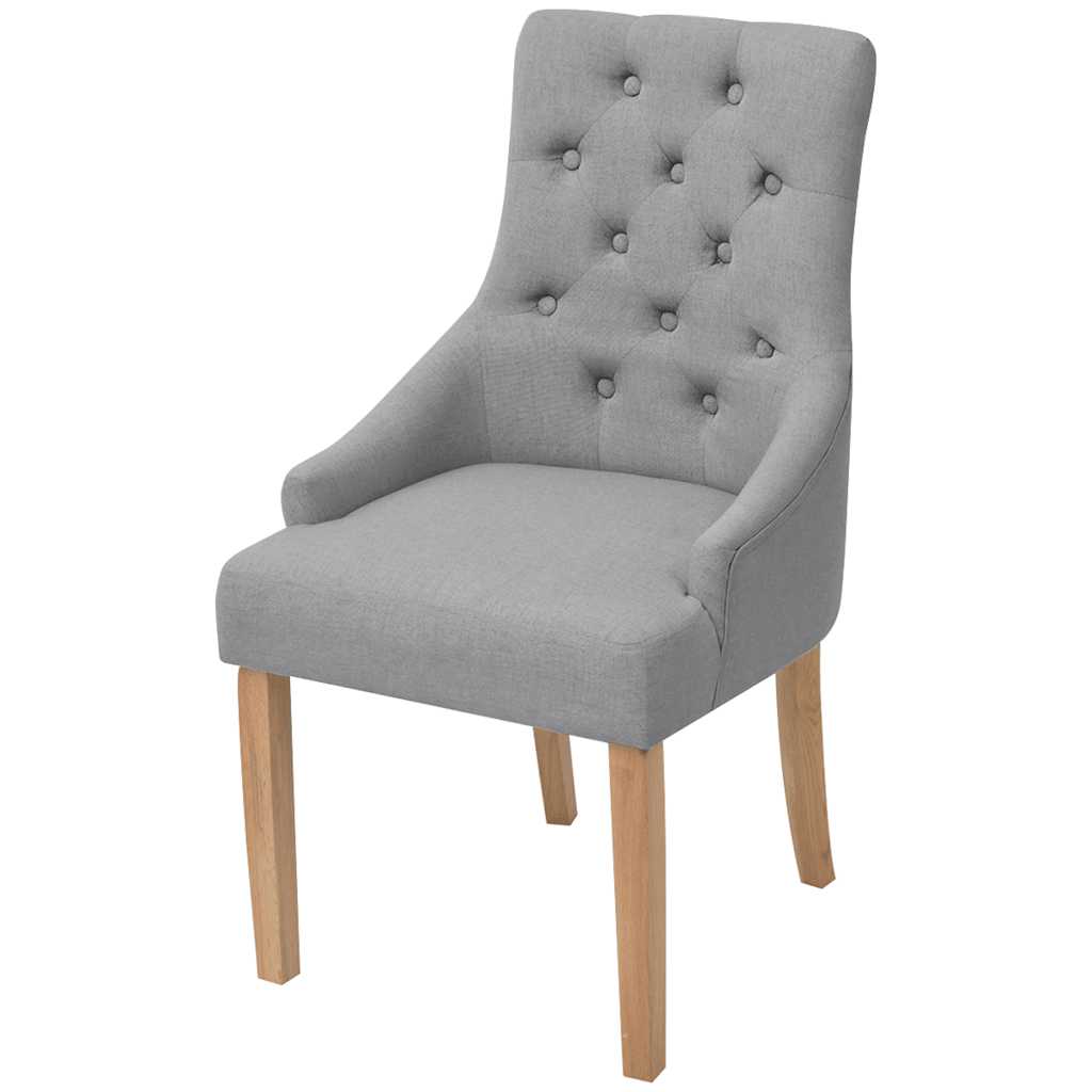 Vidaxl eetkamerstoelen 2 st stof lichtgrijs