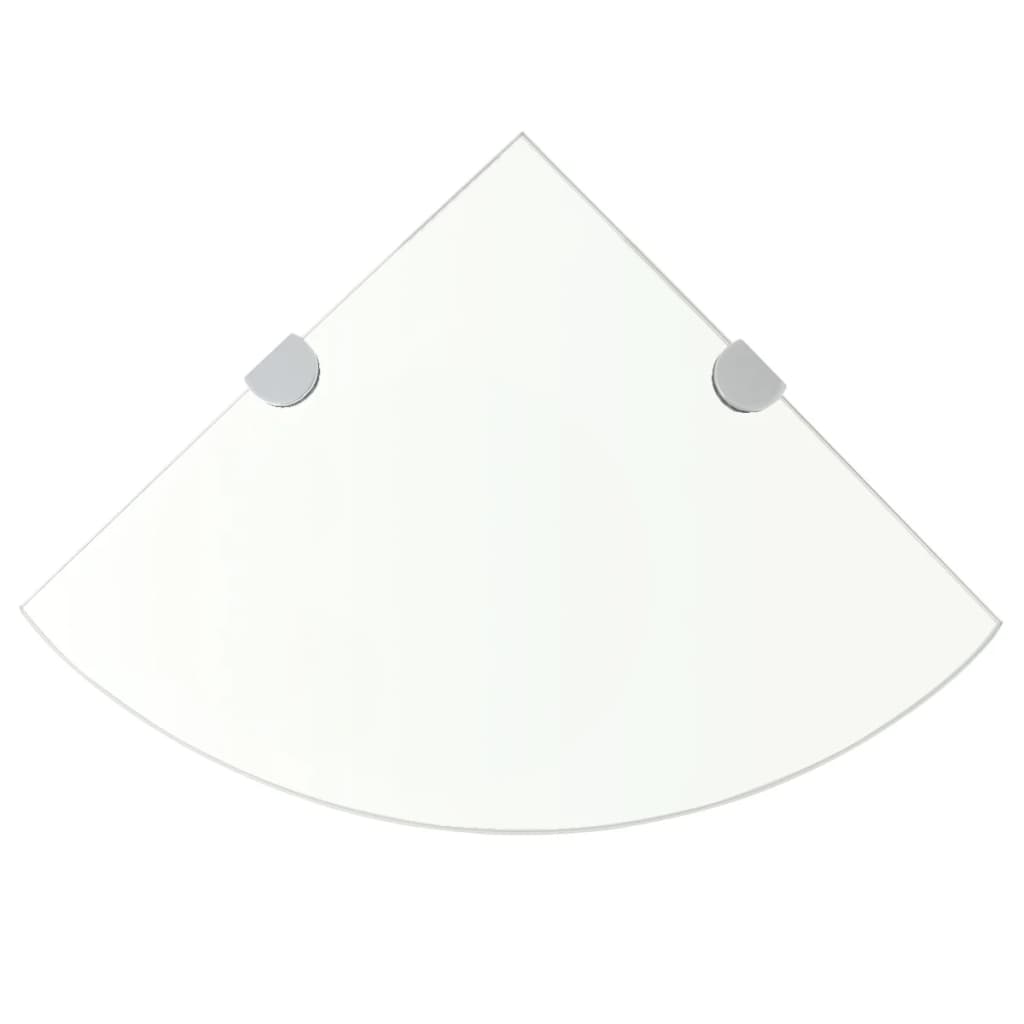 Vidaxl hoekschap met chromen dragers transparant 25x25 cm glas