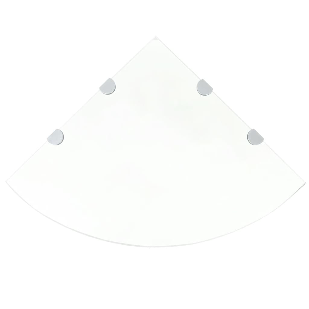 Vidaxl hoekschap met chromen dragers transparant 45x45 cm glas