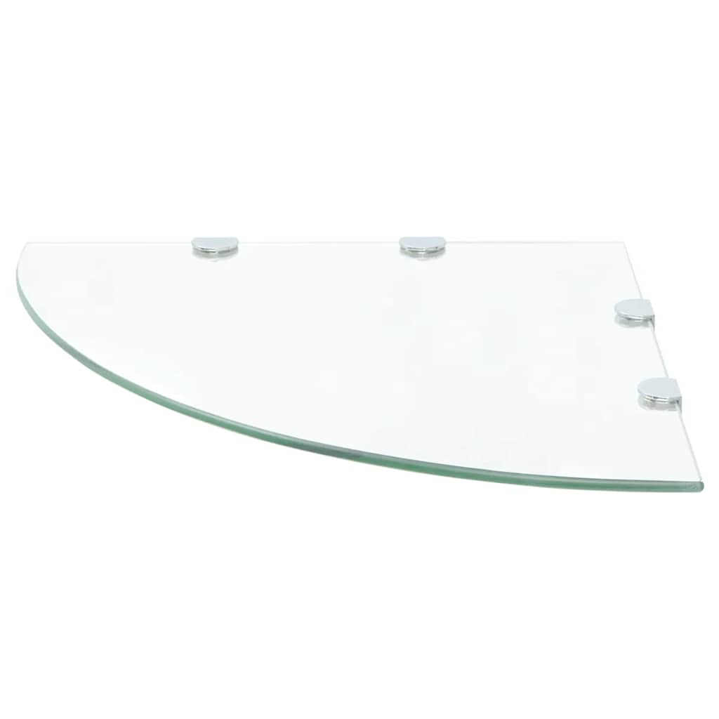 Vidaxl hoekschap met chromen dragers transparant 45x45 cm glas