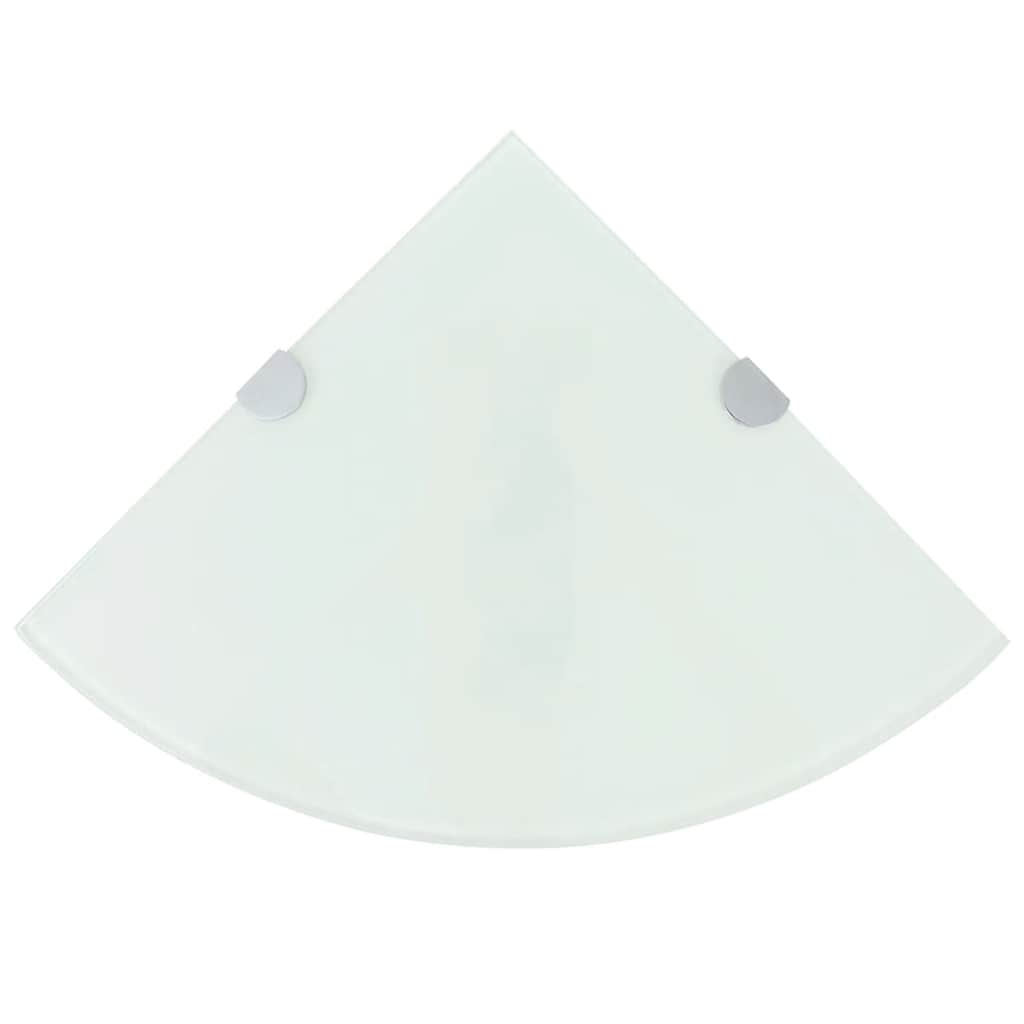 Vidaxl hoekschap met chromen dragers 25x25 cm glas wit