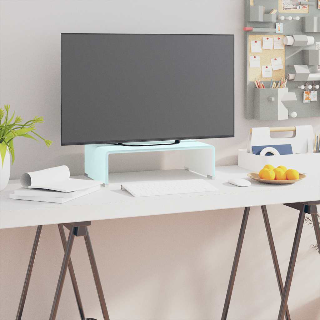 Vidaxl tv-meubel monitorverhoger 40x25x11 cm glas groen groen