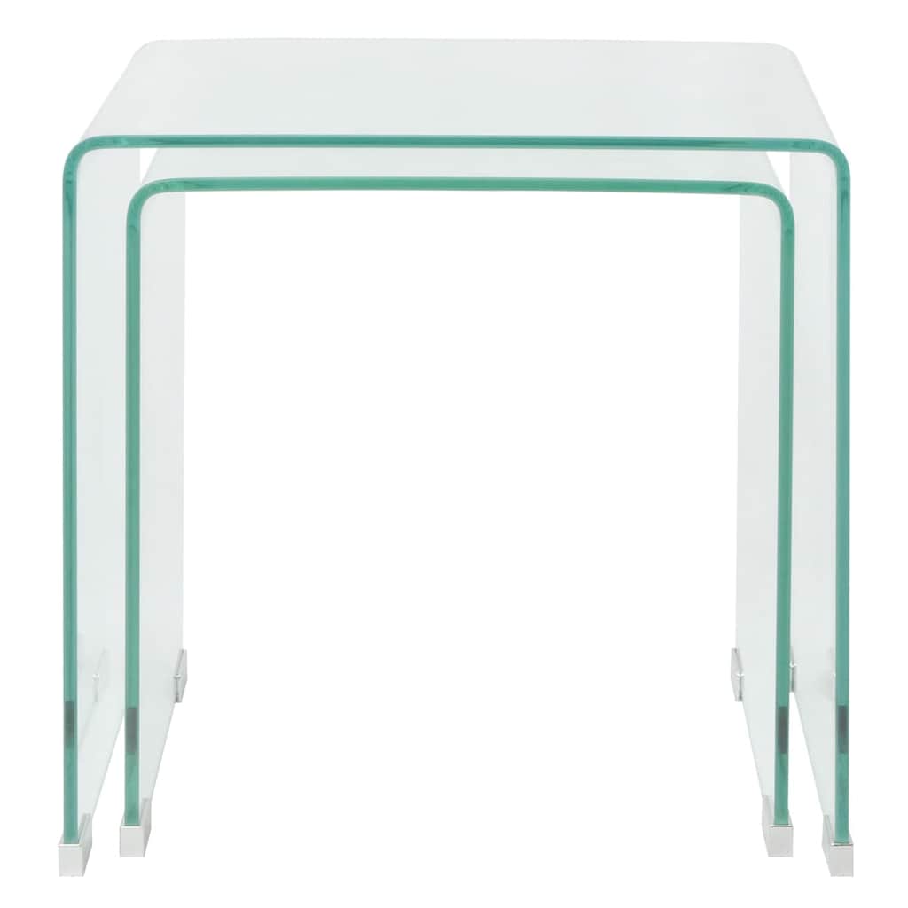 Vidaxl bijzettafel set 2-dlg transparant gehard glas