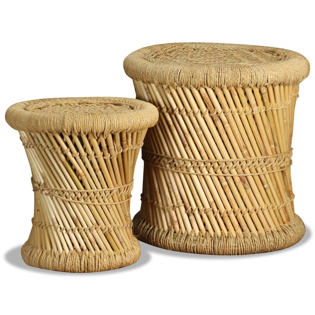 Vidaxl krukken 2 st bamboe en jute