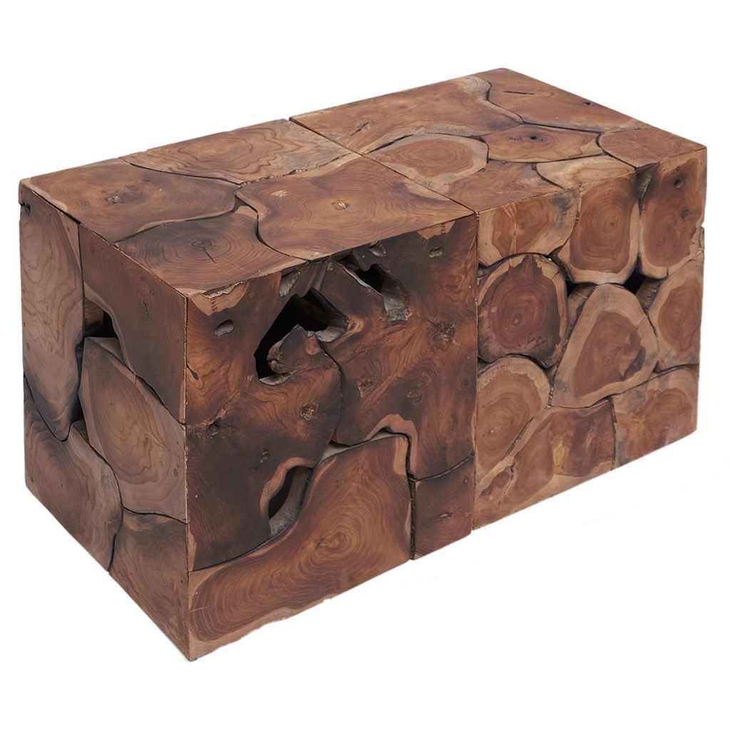 Vidaxl krukken 2 st. 40x40x45 cm massief teakhout bruin