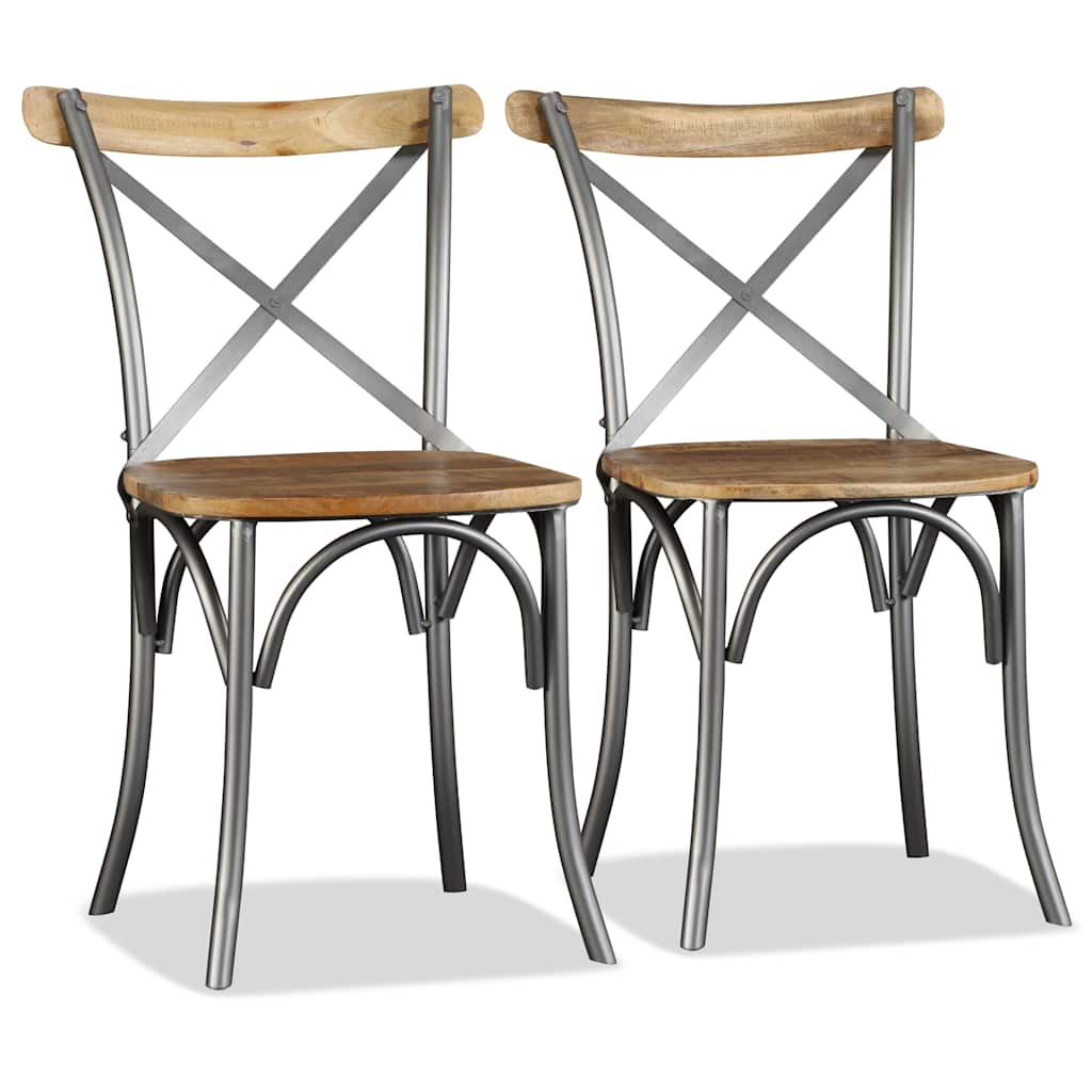 Vidaxl eetkamerstoelen 2 st massief mangohout