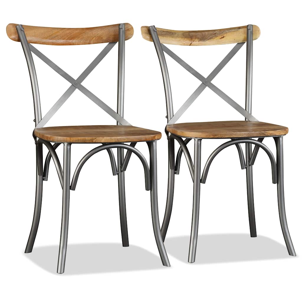 Vidaxl eetkamerstoelen 2 st massief mangohout