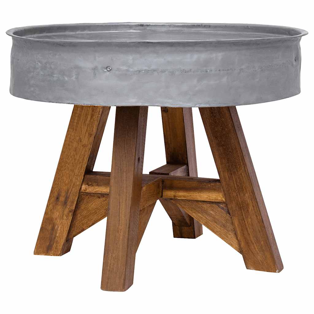 Vidaxl salontafel 60x45 cm gemengd gerecycled hout zilver