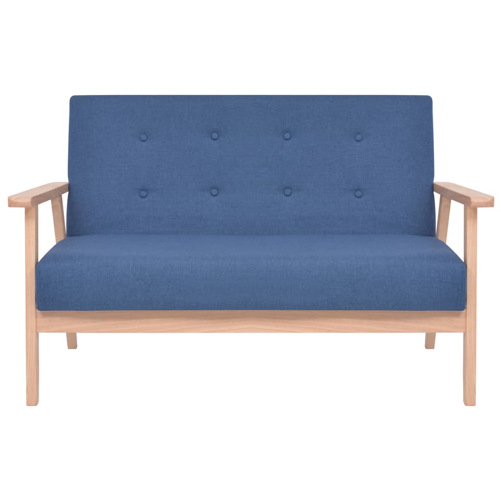 Vidaxl tweezitsbank stof blauw