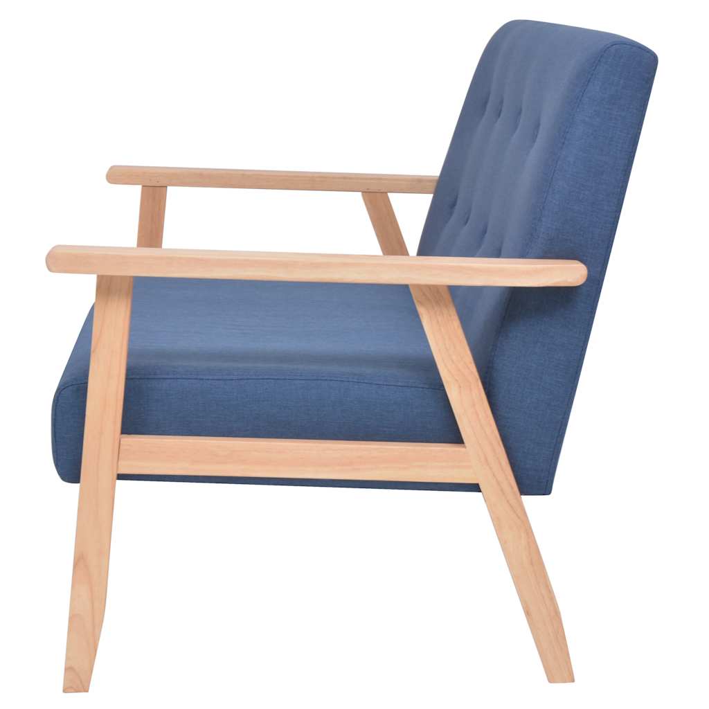 Vidaxl tweezitsbank stof blauw