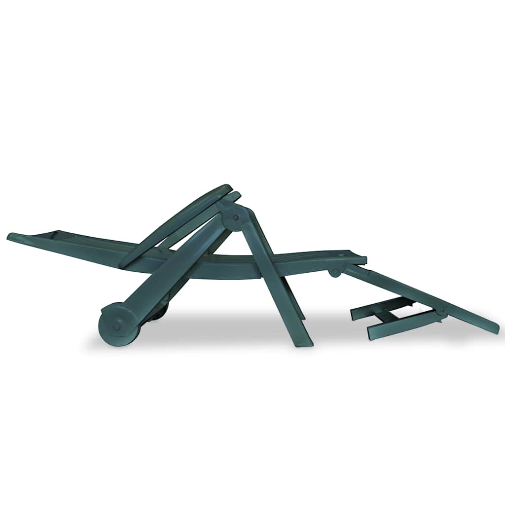 Vidaxl ligbed met voetensteun kunststof groen