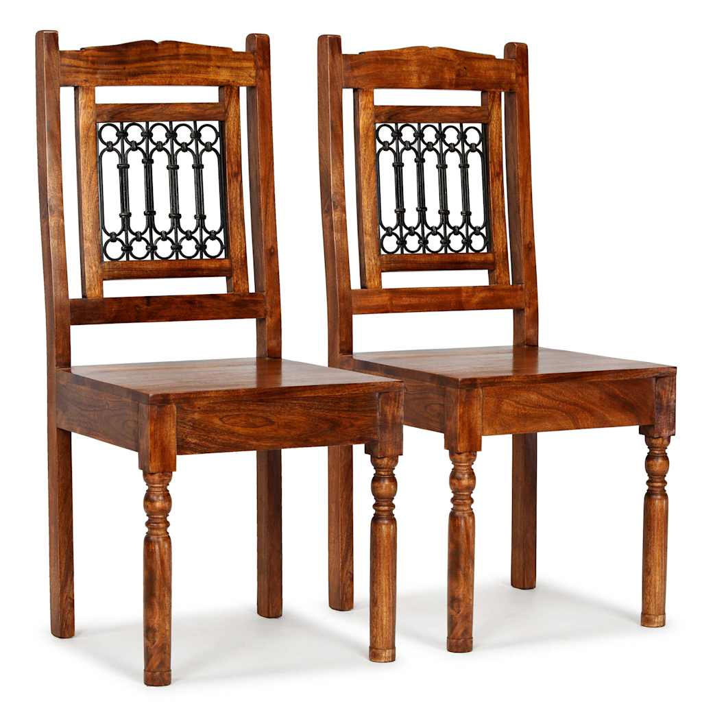 Vidaxl eetkamerstoelen 2 st klassiek hout met honingafwerking