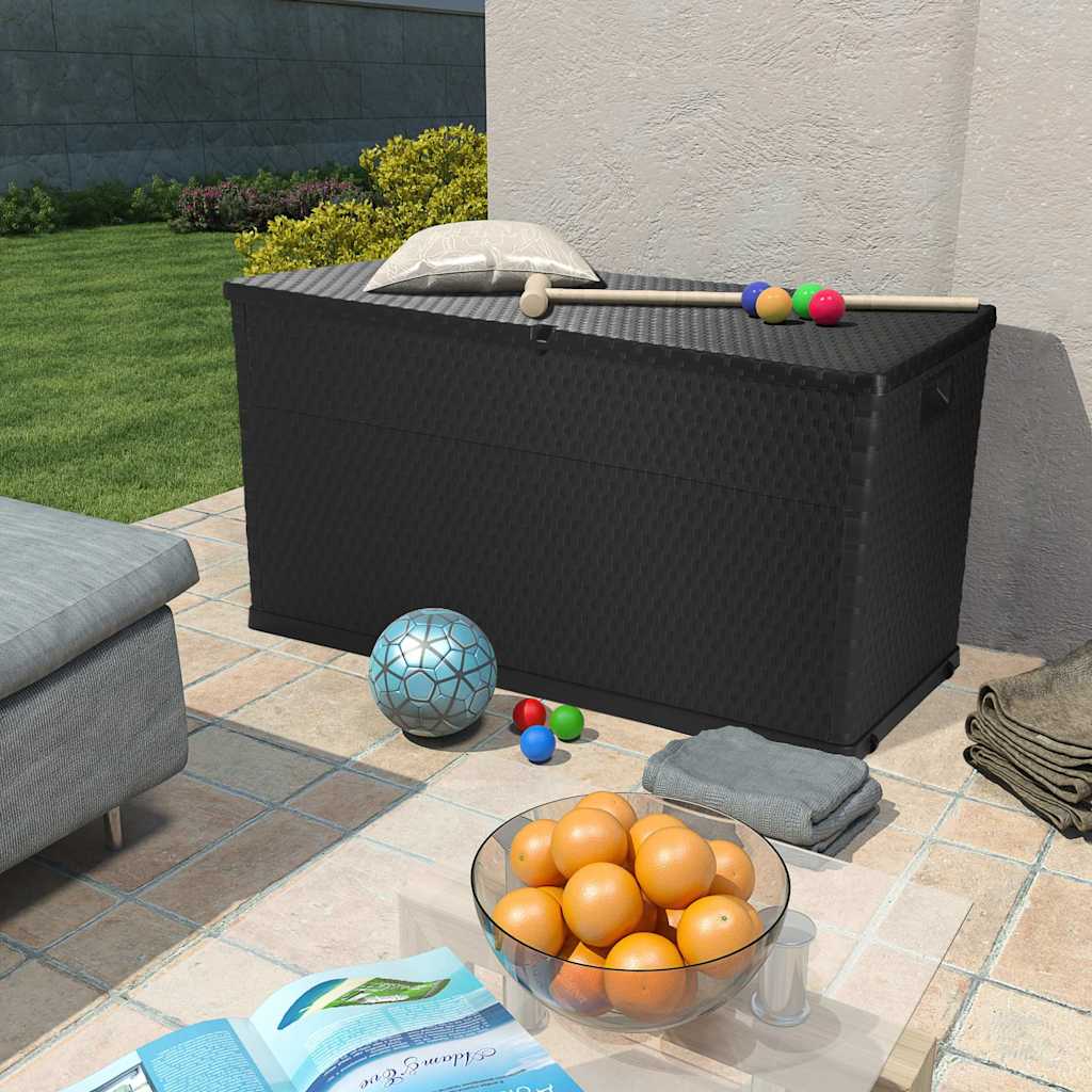 Vidaxl tuinbox 120x56x63 cm polypropeen rattan antracietkleurig