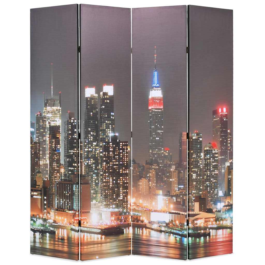 Vidaxl kamerscherm inklapbaar new york bij nacht 160x170 cm