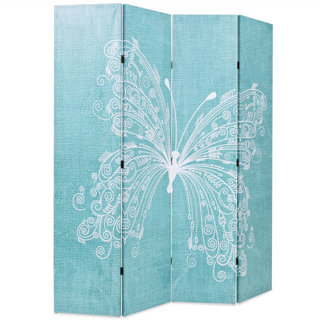 Vidaxl kamerscherm inklapbaar vlinder 160x170 cm blauw