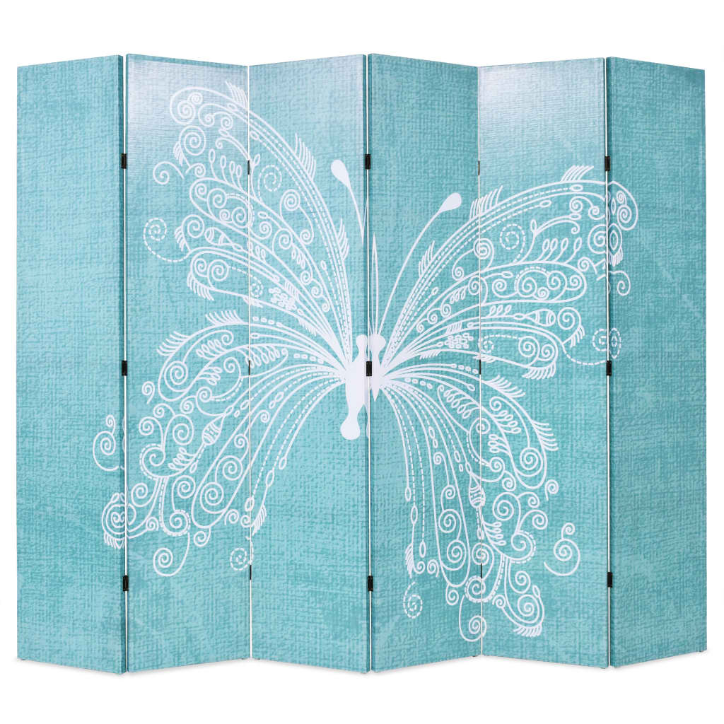 Vidaxl kamerscherm inklapbaar vlinder 228x170 cm blauw