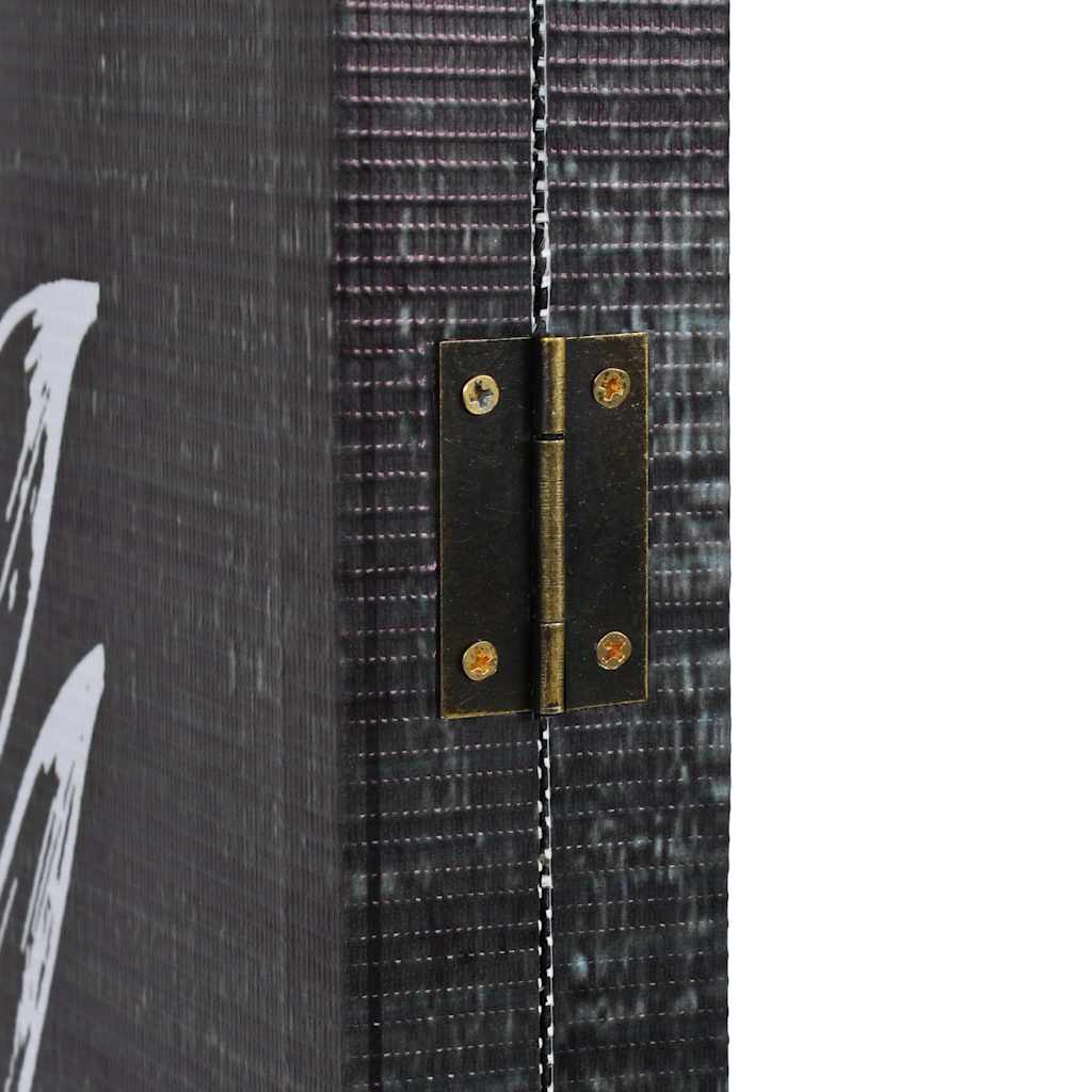 Vidaxl kamerscherm inklapbaar veren 228x170 cm zwart en wit