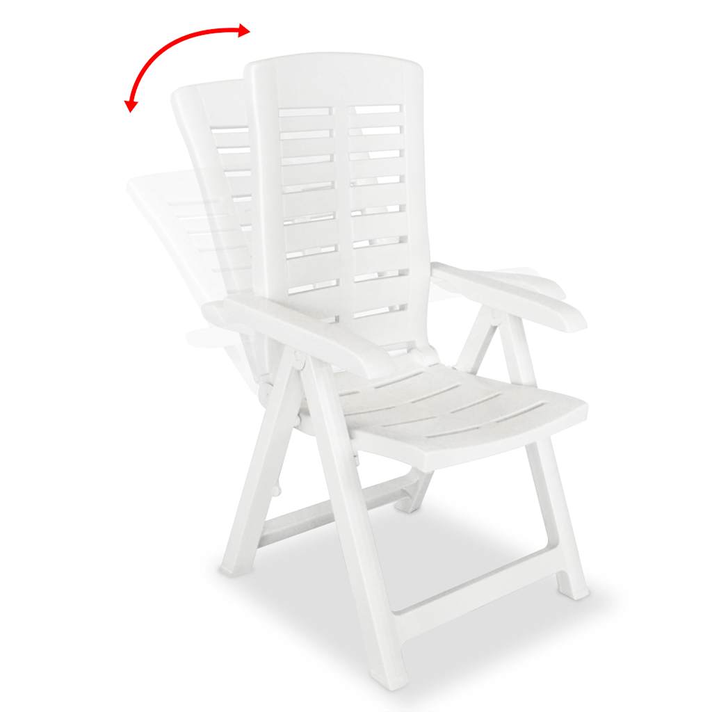 Vidaxl tuinstoelen 2 st verstelbaar kunststof wit
