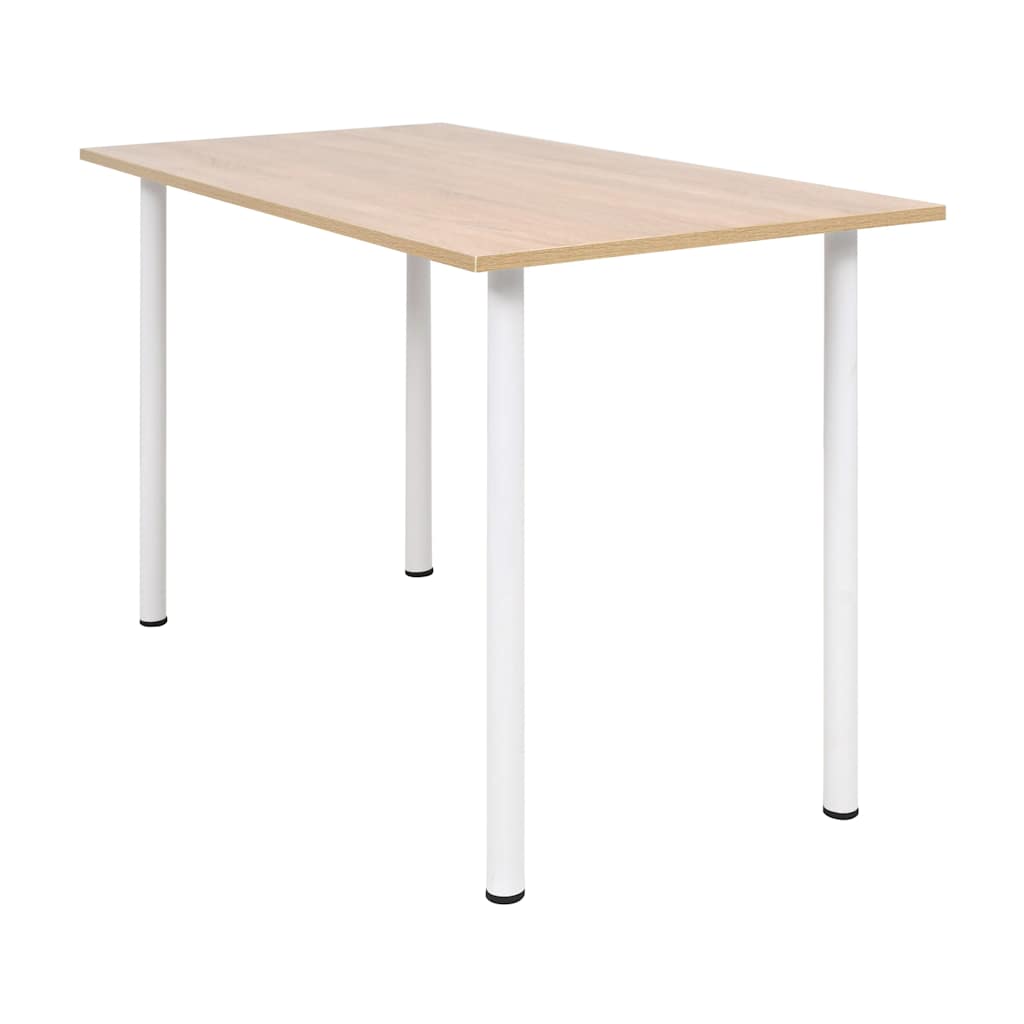 Vidaxl eettafel 120x60x73 cm eikenkleur en wit