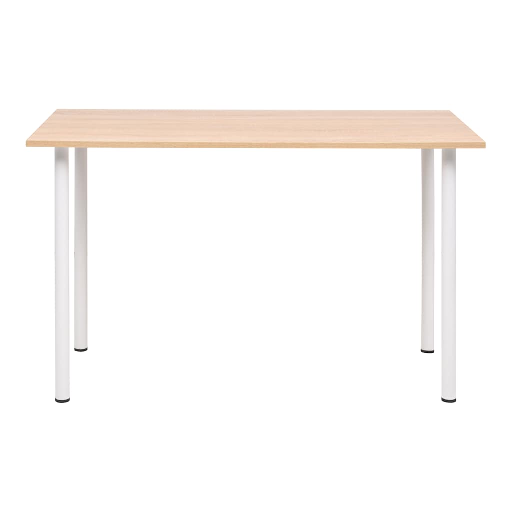 Vidaxl eettafel 120x60x73 cm eikenkleur en wit