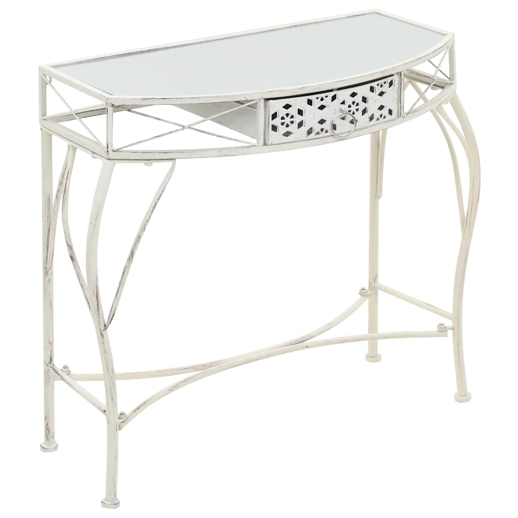 Vidaxl bijzettafel franse stijl 82x39x76 cm metaal wit