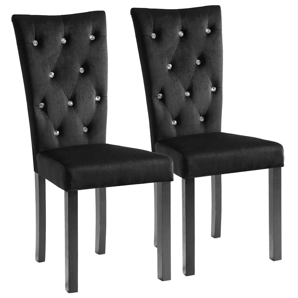 Vidaxl eetkamerstoelen 2 st fluweel zwart