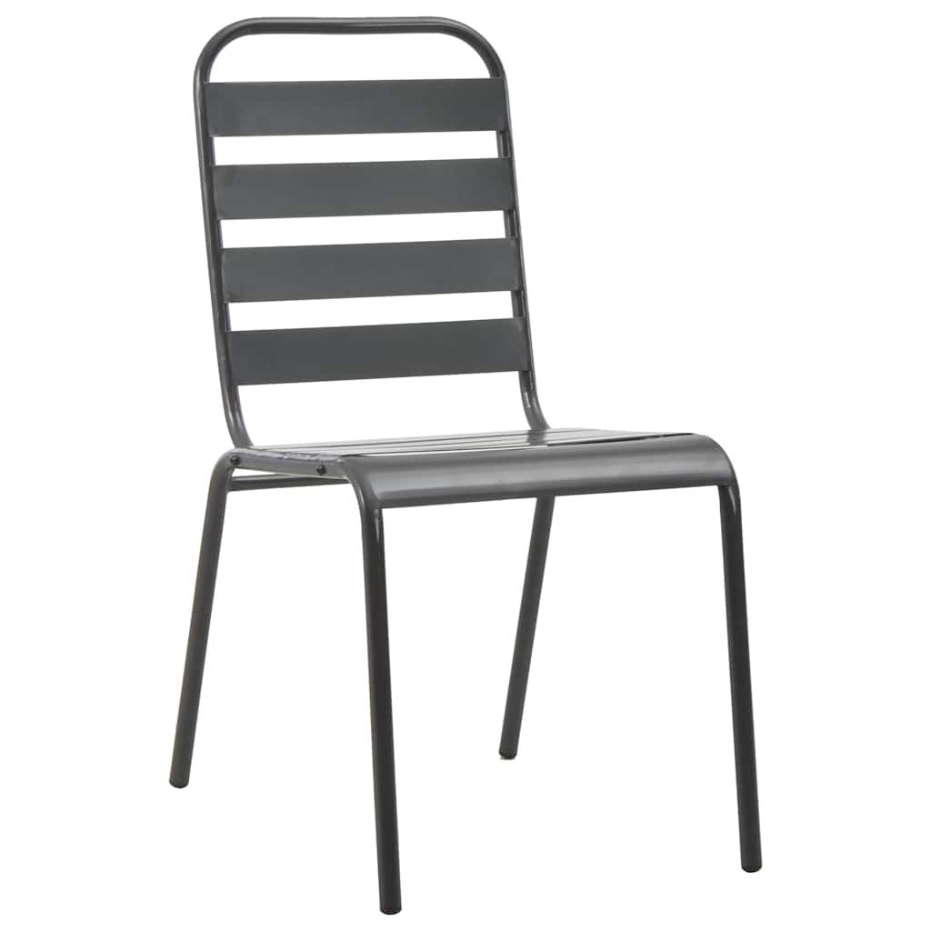 Vidaxl tuinstoelen stapelbaar 2 st staal grijs