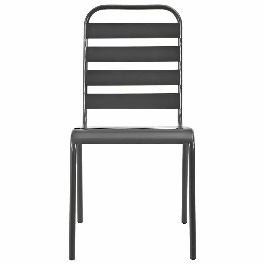 Vidaxl tuinstoelen stapelbaar 2 st staal grijs
