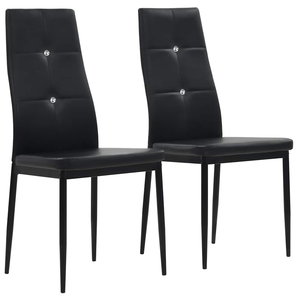Vidaxl eetkamerstoelen 2 st kunstleer zwart