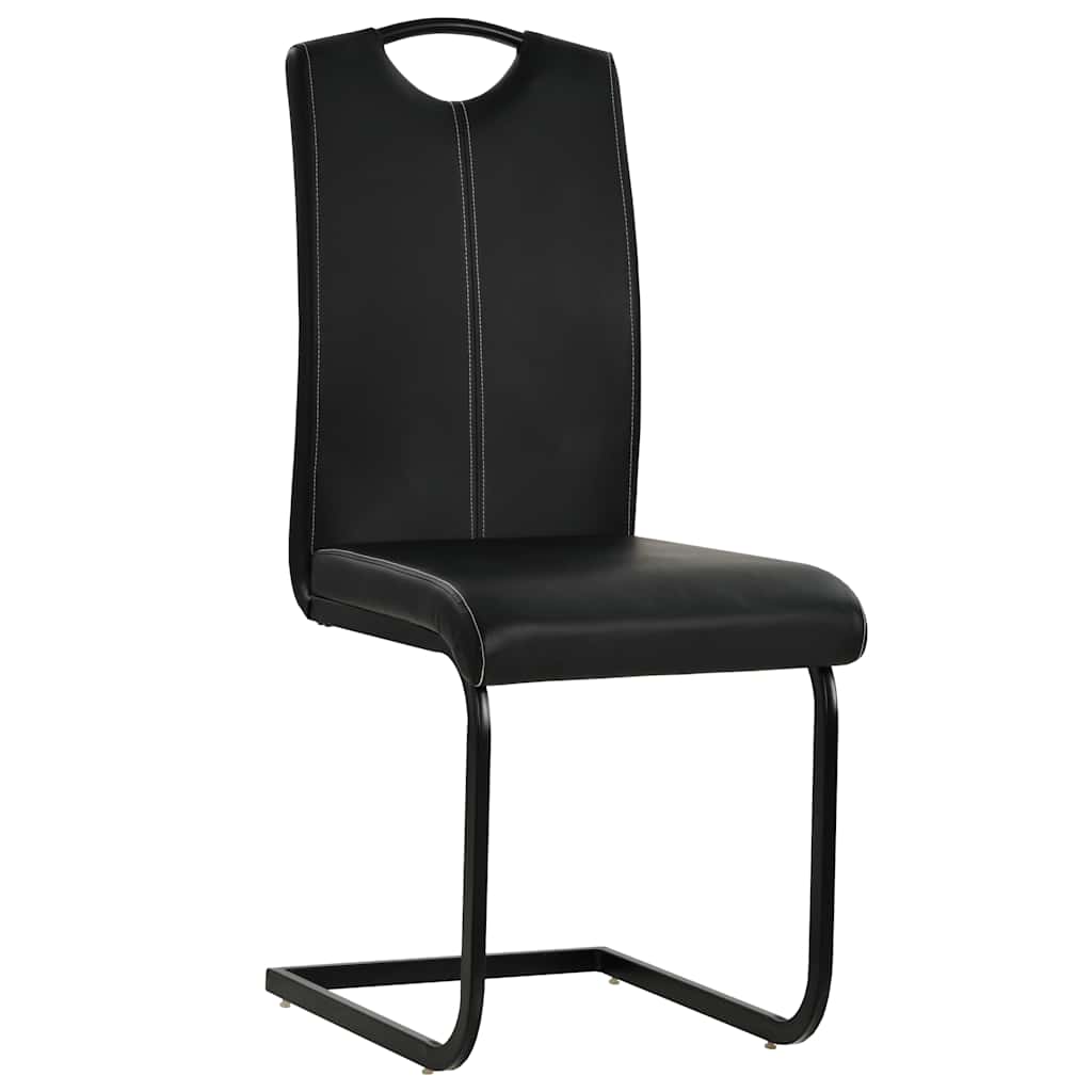 Vidaxl eetkamerstoelen 2 st kunstleer zwart