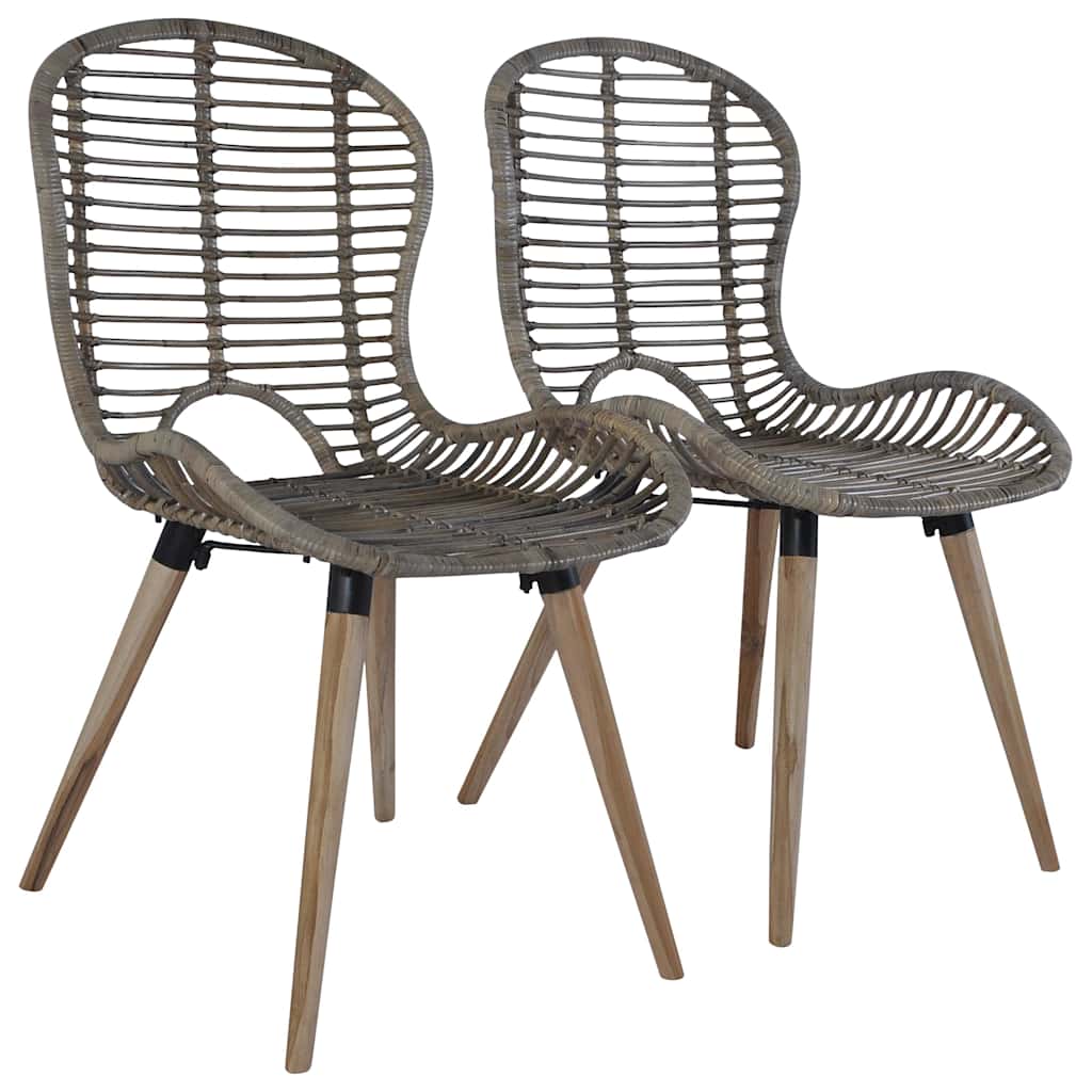 Vidaxl eetkamerstoelen 2 st natuurlijk rattan bruin