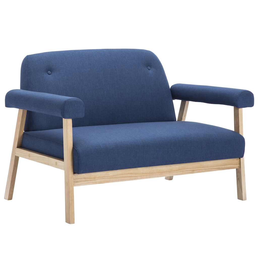 Vidaxl tweezitsbank stof blauw