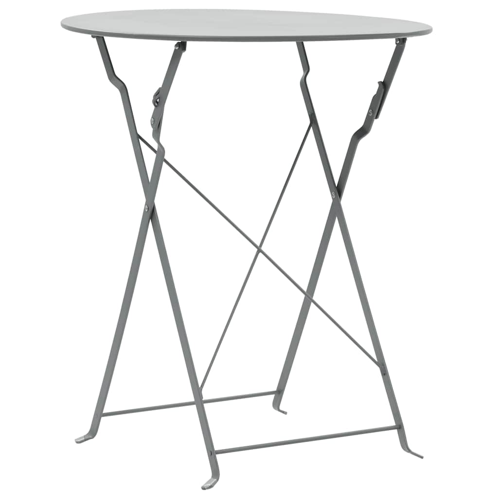 Vidaxl 3-delige bistroset staal grijs