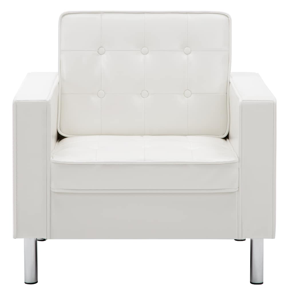 Vidaxl fauteuil wit 75x70x75 cm kunstleer