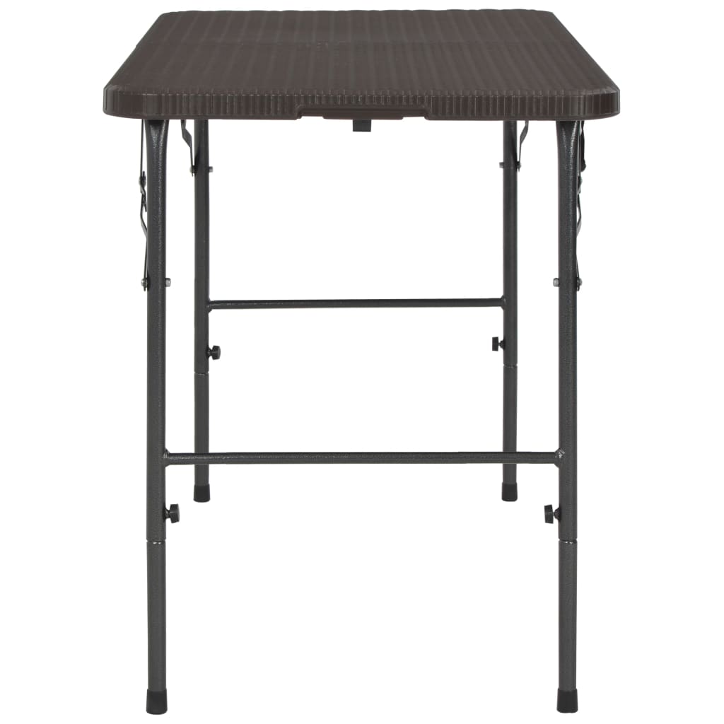 Vidaxl tuintafel inklapbaar rattan look 120x60x74 cm hdpe bruin