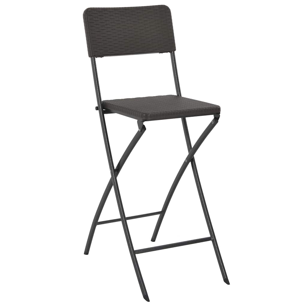 Vidaxl barstoelen inklapbaar 2 st rattan look hdpe en staal bruin