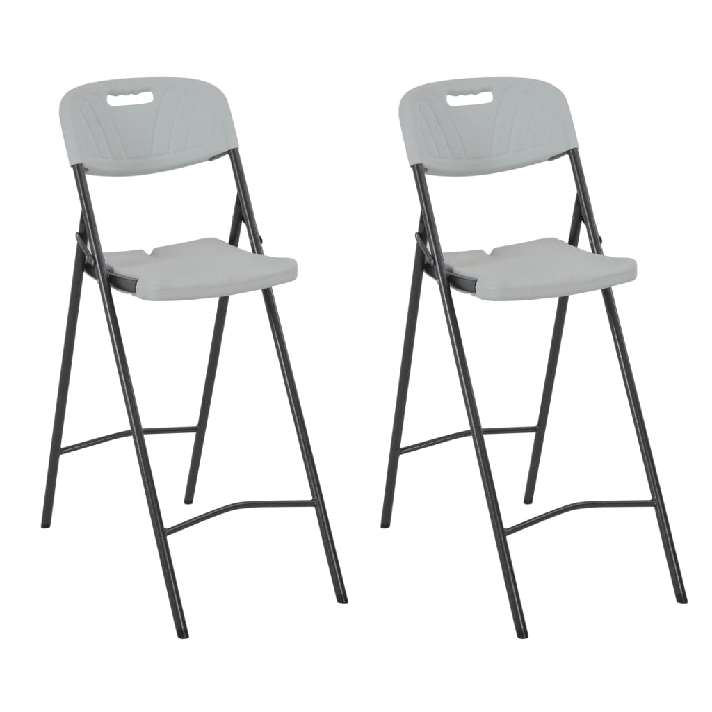 Vidaxl barstoelen inklapbaar 2 st hdpe en staal wit