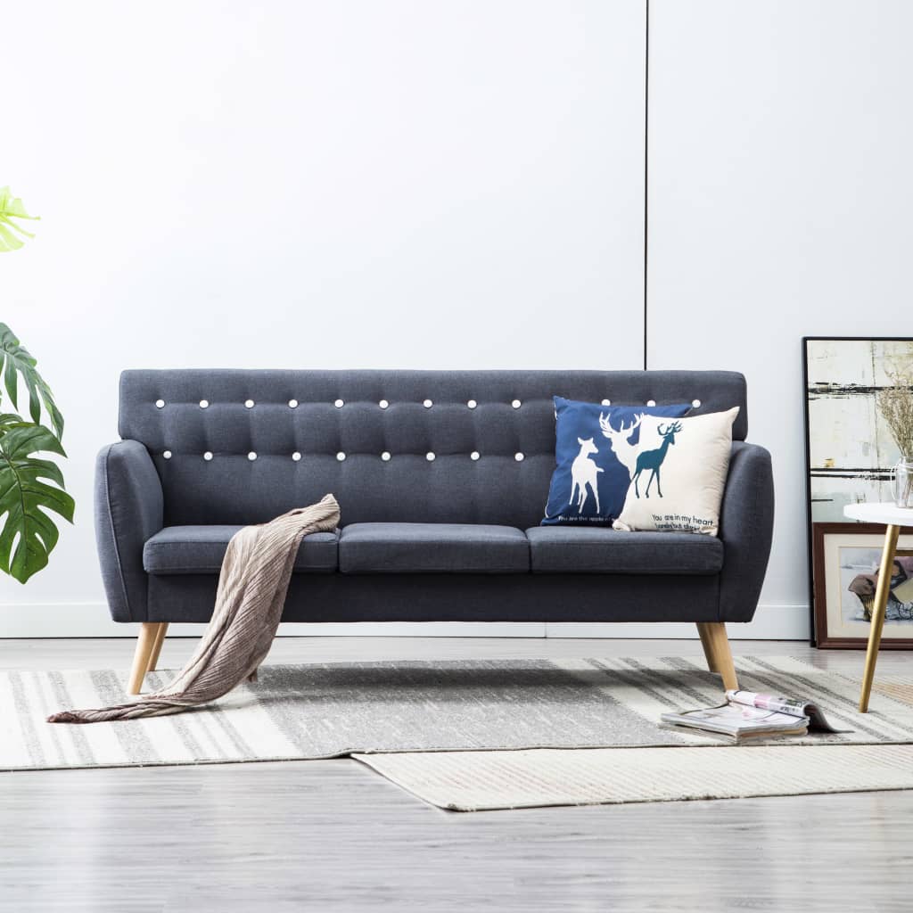 Vidaxl driezitsbank 172x70x82 cm stof donkergrijs