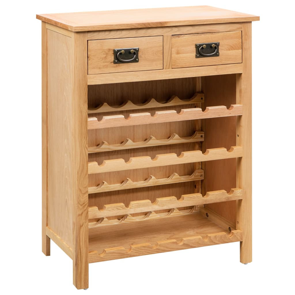 Vidaxl wijnkast 72x32x90 cm massief eikenhout