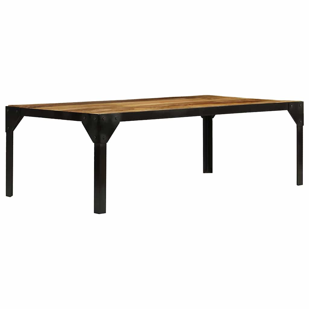 Vidaxl salontafel 110 cm massief ruw mangohout en staal