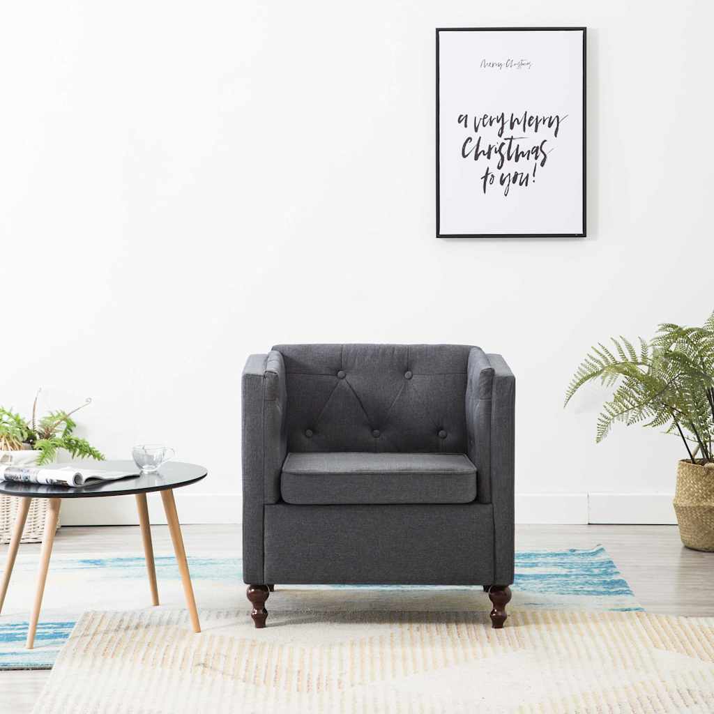 Vidaxl fauteuil stof donkergrijs