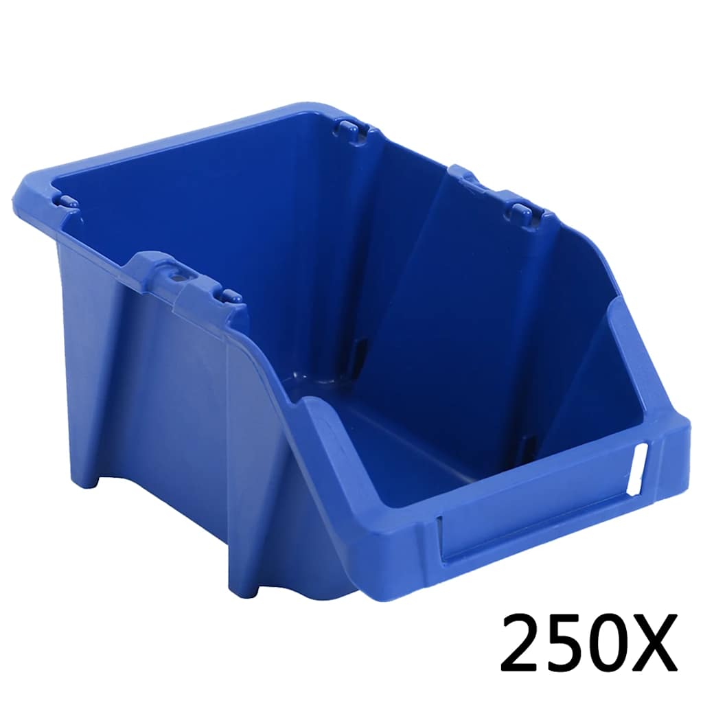 Vidaxl opbergbakken stapelbaar 103x165x76 mm blauw 250 st
