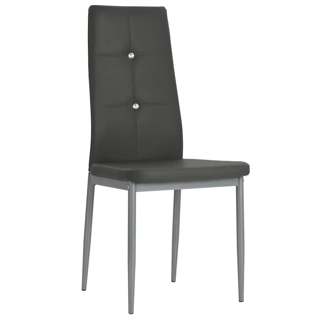 Vidaxl eetkamerstoelen 6 st kunstleer grijs