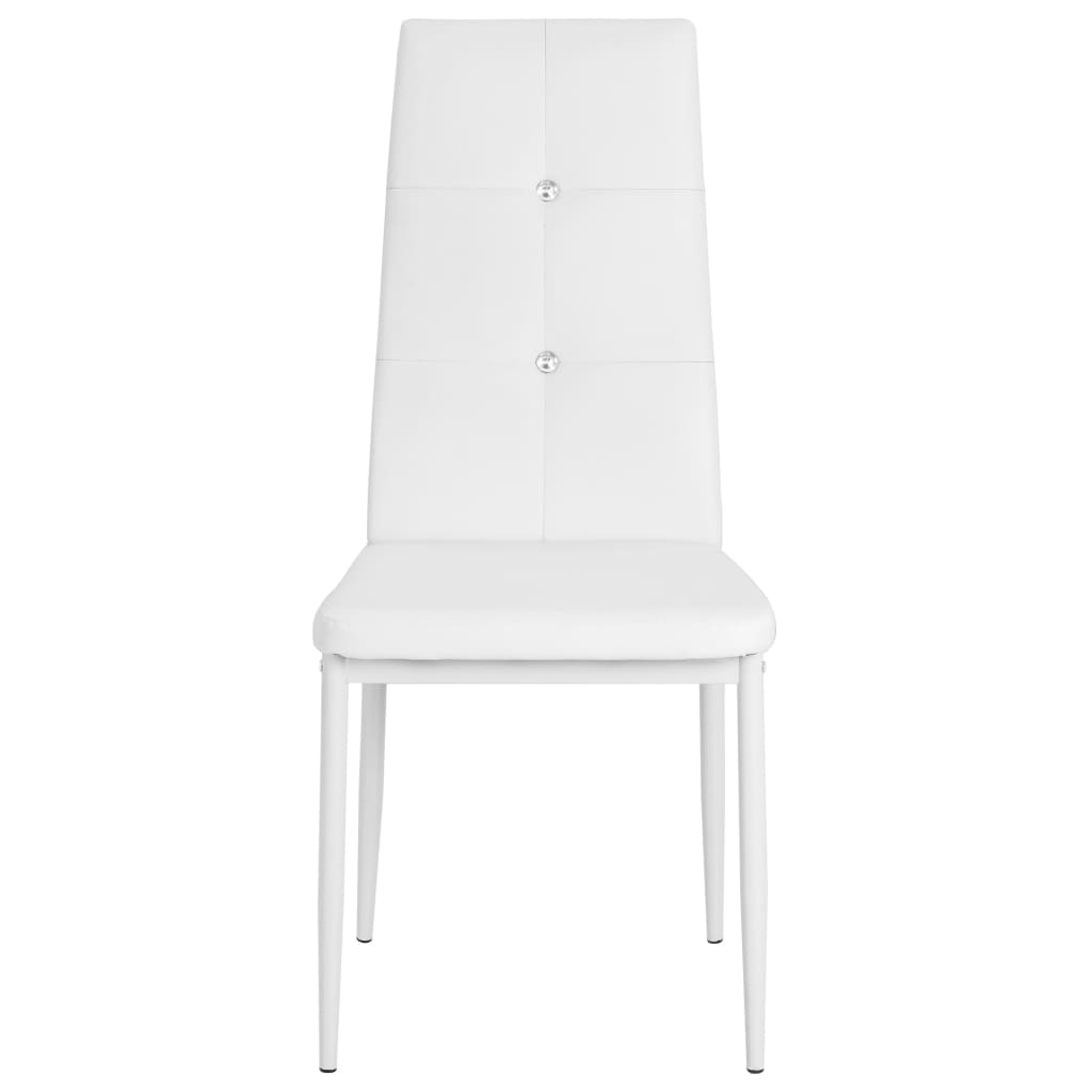Vidaxl eetkamerstoelen 6 st kunstleer wit