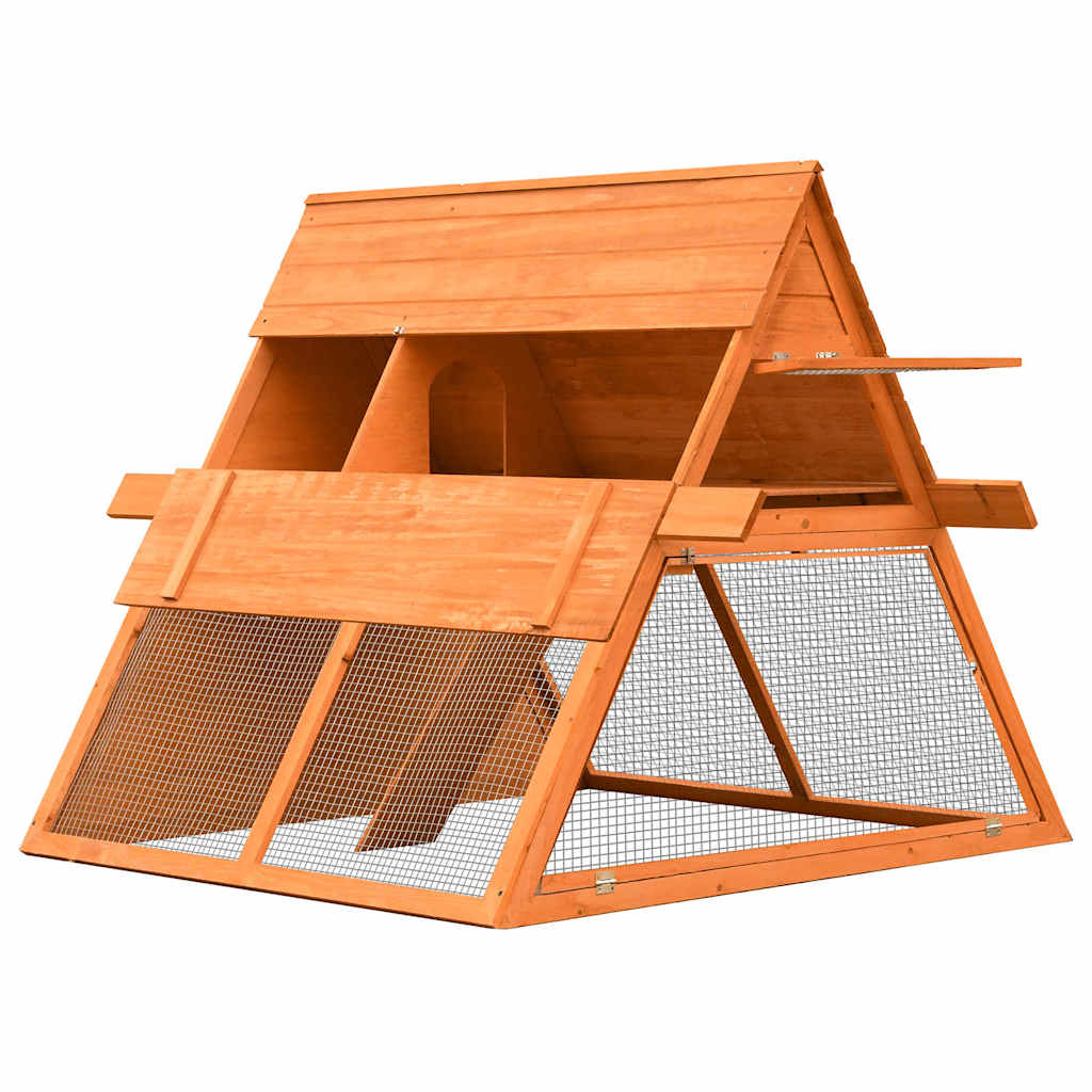 Vidaxl konijnenhok 152x128x108 cm massief grenen- en vurenhout