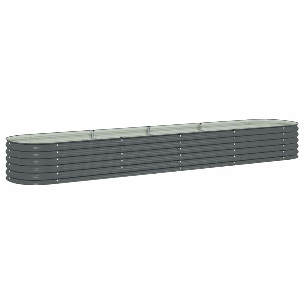 Vidaxl plantenbak verhoogd 400x80x44 cm gegalvaniseerd staal grijs