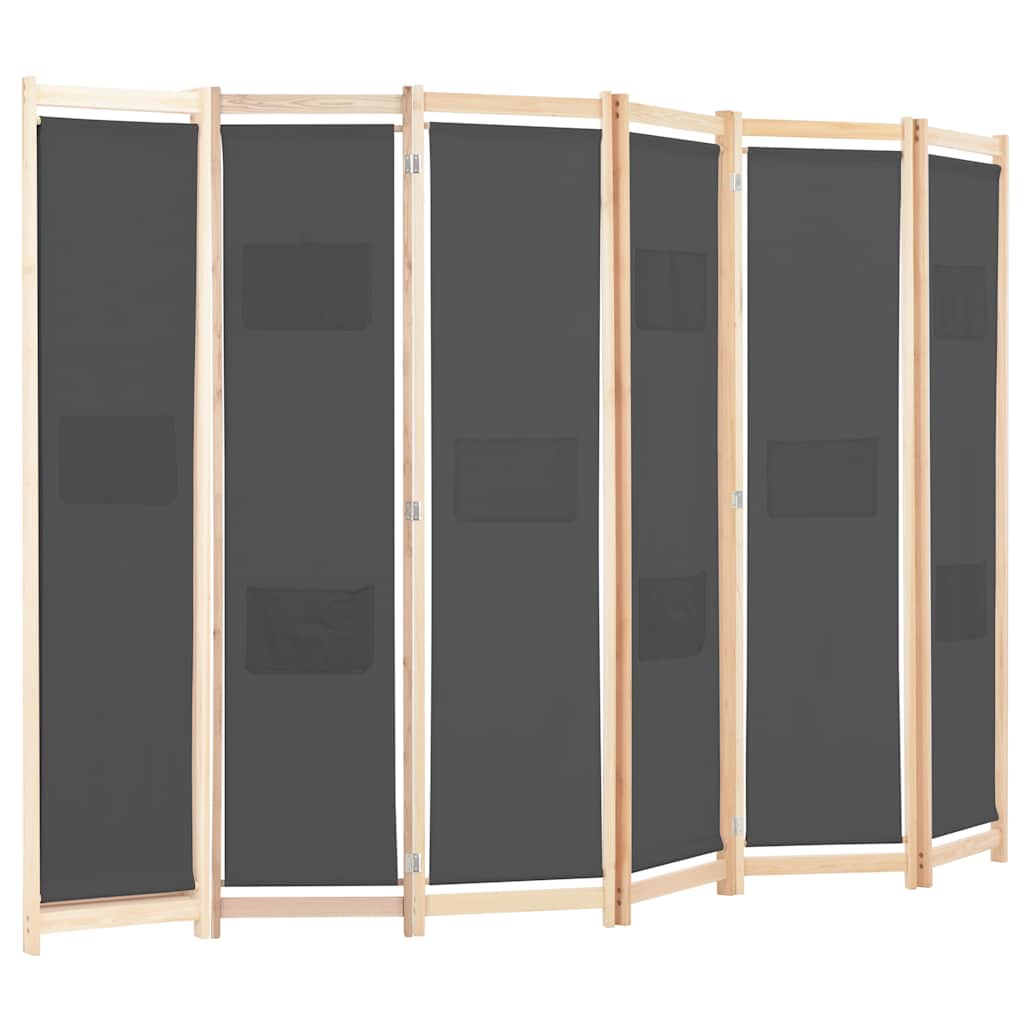 Vidaxl kamerscherm met 6 panelen 240x170x4 cm stof grijs
