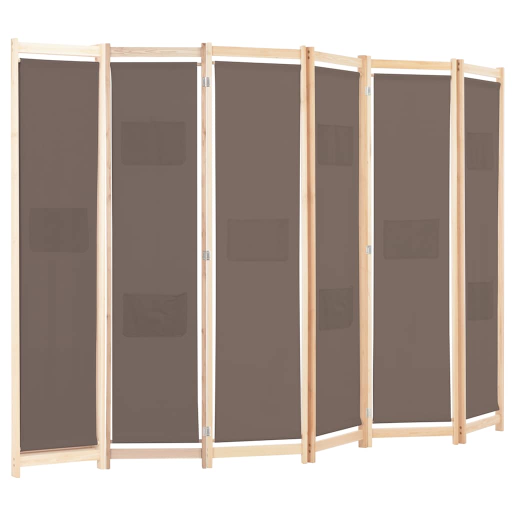 Vidaxl kamerscherm met 6 panelen 240x170x4 cm stof bruin