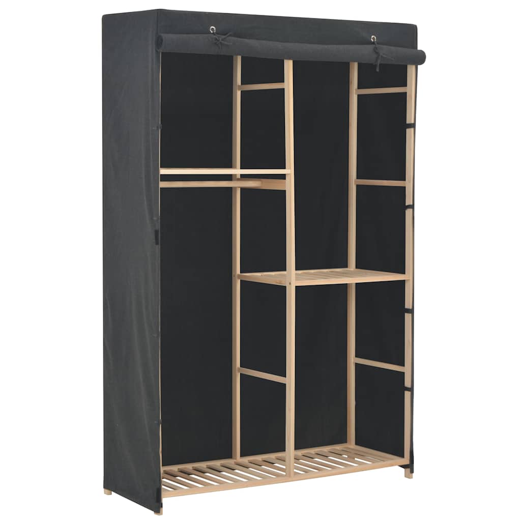 Vidaxl kledingkast 3-laags 110x40x170 cm stof grijs