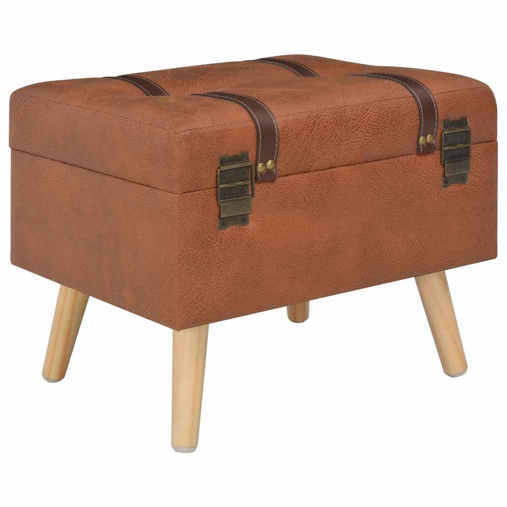 Vidaxl opbergkruk 40 cm kunstleer tan